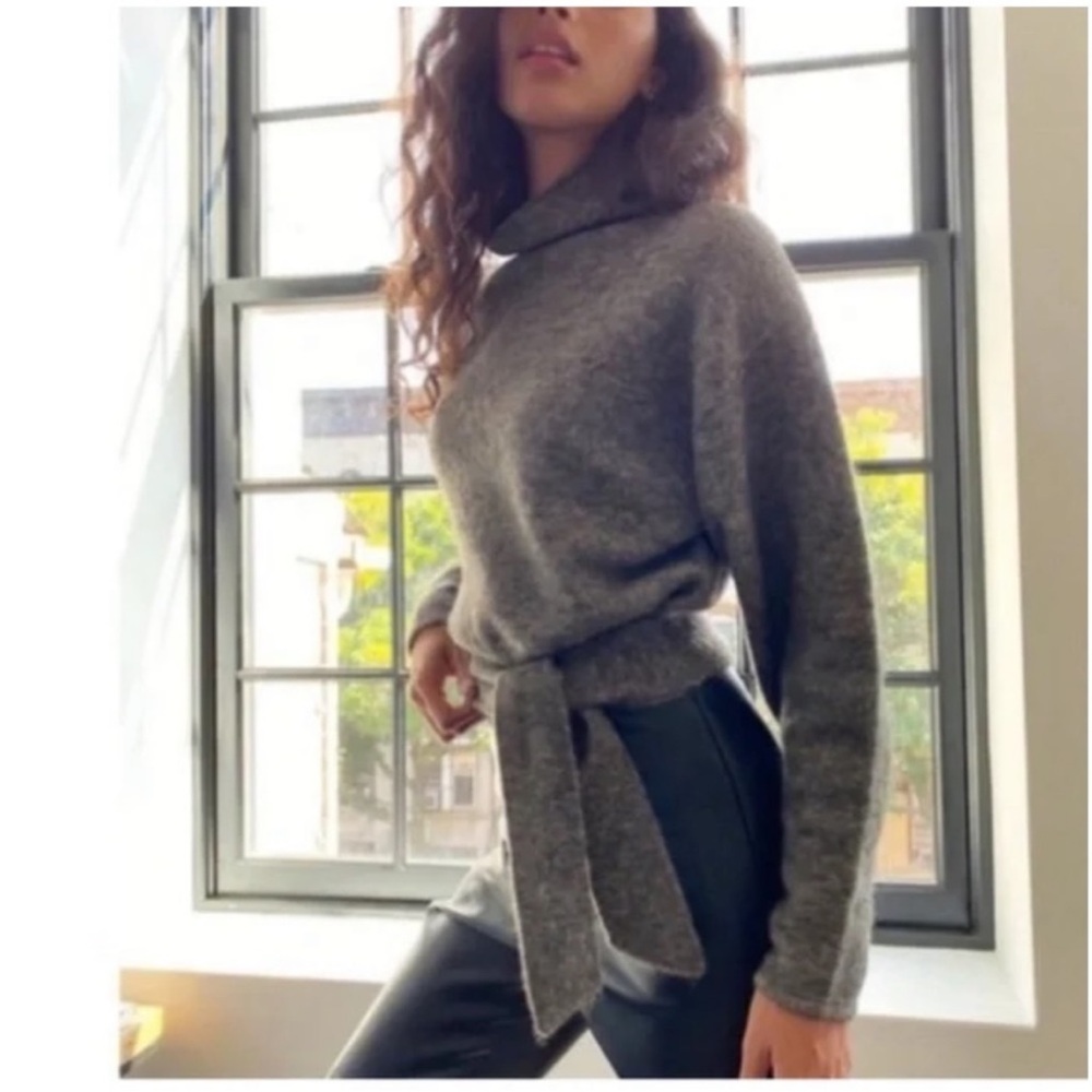 Aritzia Wilfred Lorin Sweater - Charcoal Cowl Neck